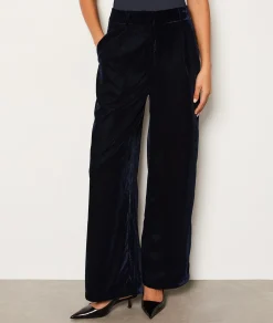 Etam Pantalon fluide en velours BLEUNUIT Discount