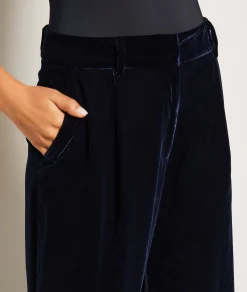 Etam Pantalon fluide en velours BLEUNUIT Discount
