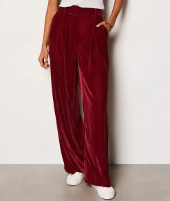 Etam Pantalon fluide en velours BORDEAUXGRENAT Fashion