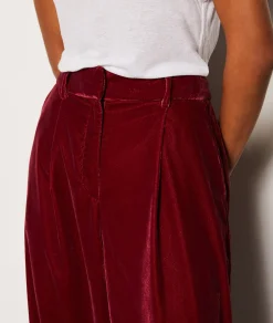 Etam Pantalon fluide en velours BORDEAUXGRENAT Fashion