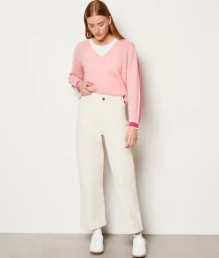 Etam Pantalon velours en coton coupe large ECRU Best