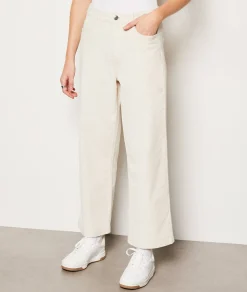 Etam Pantalon velours en coton coupe large ECRU Best