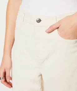 Etam Pantalon velours en coton coupe large ECRU Best