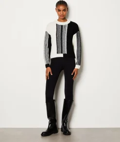 Etam Patterned Crew Neck Sweater ECRU Fashion
