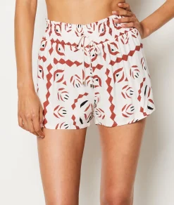 Etam Patterned Pyjama Shorts BRICKREDPRINT Sale