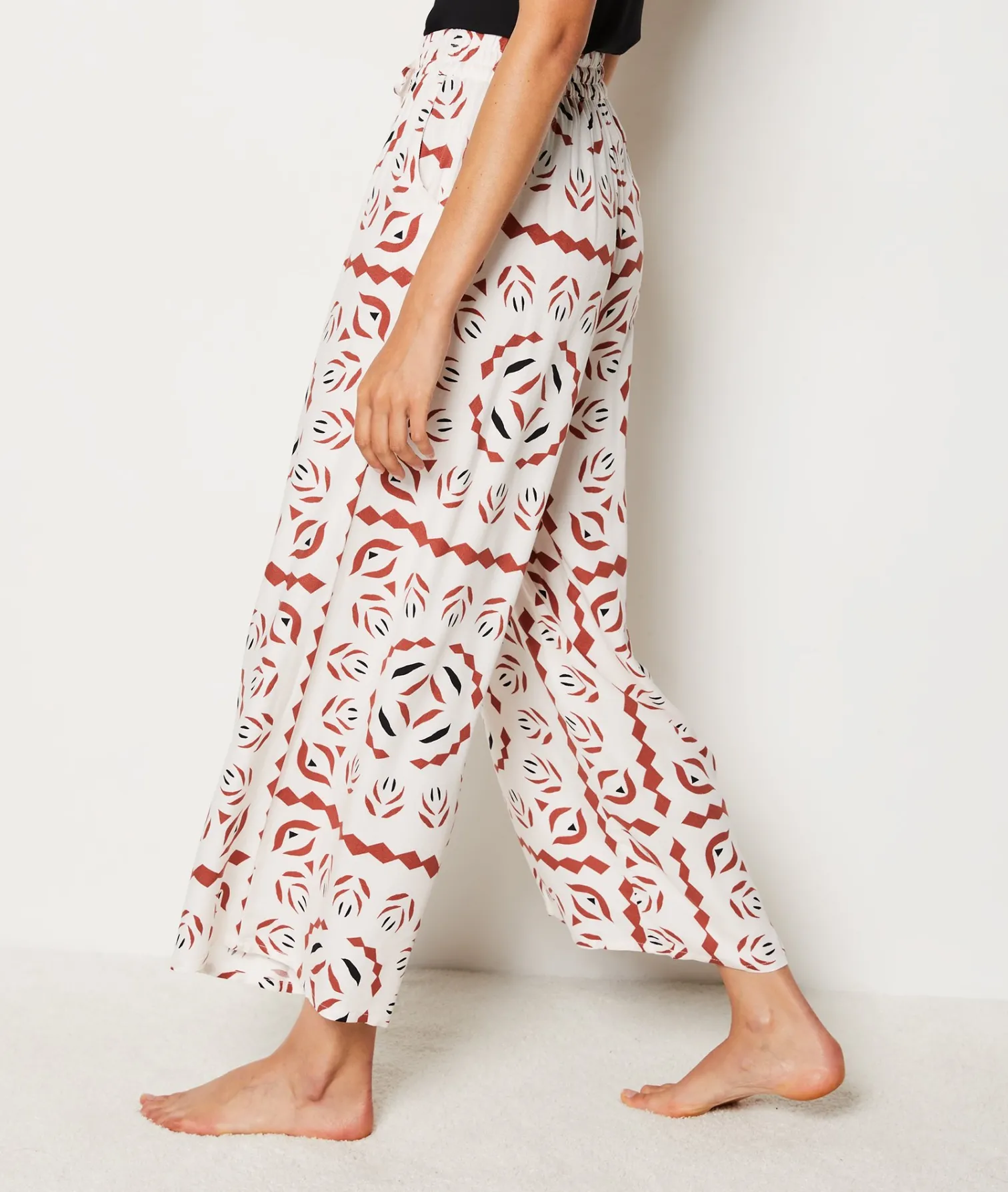 Etam Patterned Pyjama Trousers BRICKREDPRINT Outlet