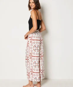 Etam Patterned Pyjama Trousers BRICKREDPRINT Outlet