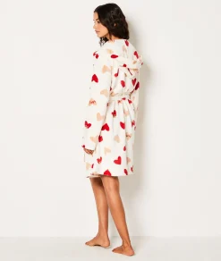 Etam Peignoir polaire à cœurs ECRU Fashion