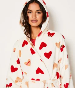 Etam Peignoir polaire à cœurs ECRU Fashion