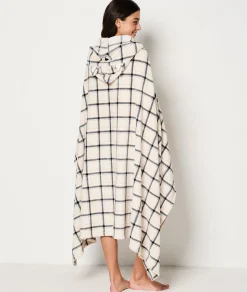 Etam Plaid cape en polaire à carreaux IMPFDECRU Hot