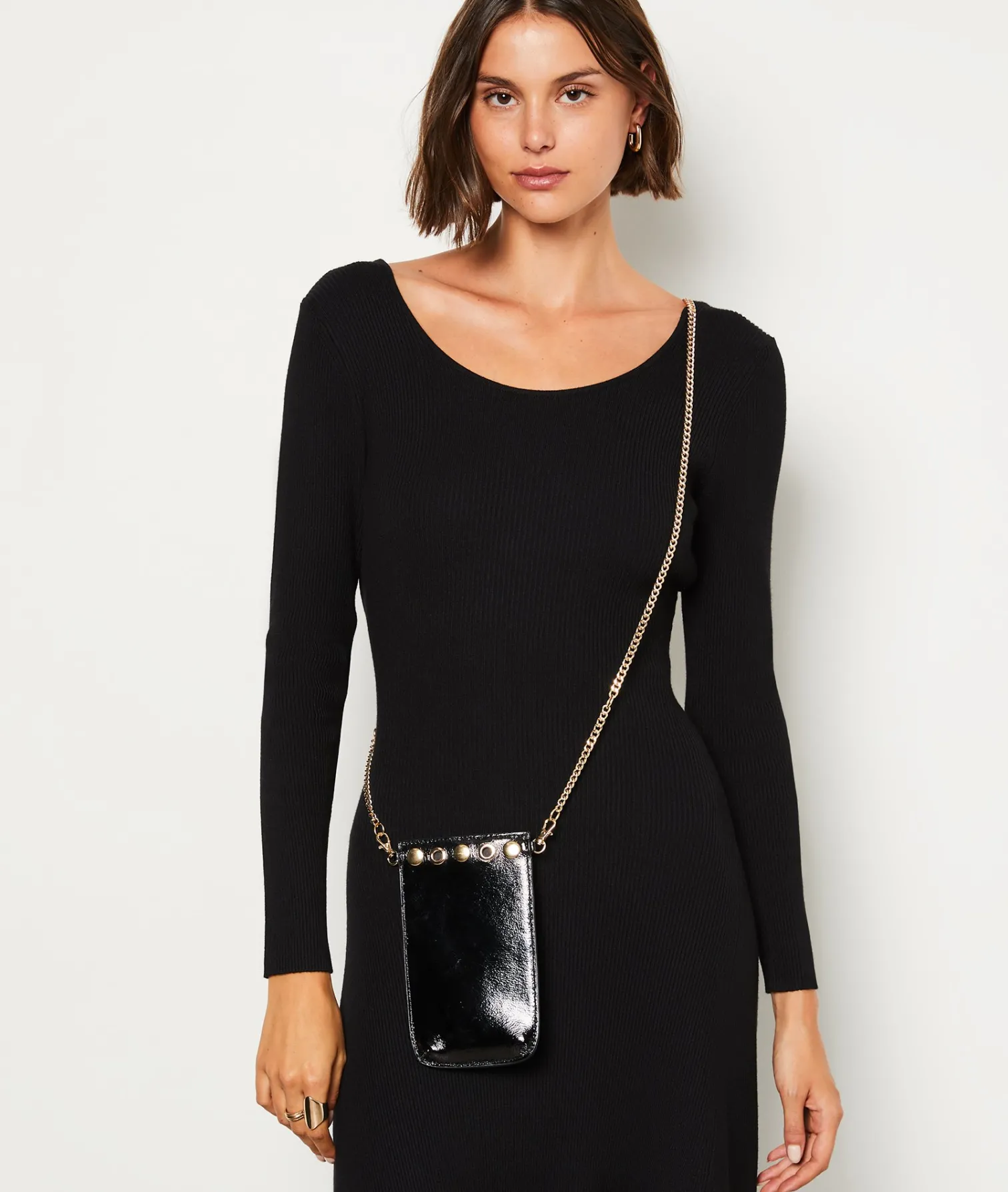 Etam Pochette en cuir NOIR Best