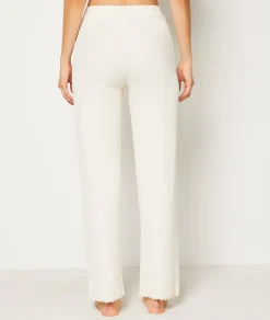 Etam Pointelle Knit Pyjama Trousers WHITE Cheap