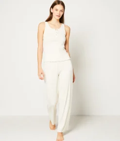 Etam Pointelle Knit Tank Top WHITE Online