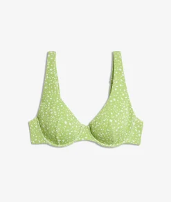 Etam Polka Dot Balconette Bikini Top ANISE Cheap