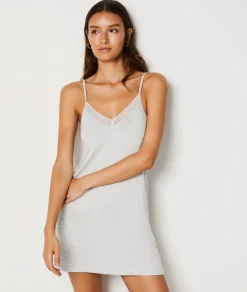 Etam Polka Dot Nightdress with Thin Straps GREY Hot