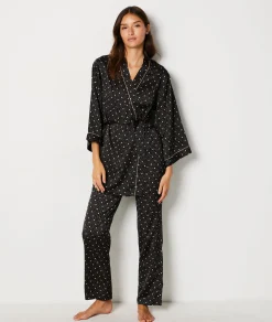 Etam Polka Dot Robe IMPFDBLACK Clearance