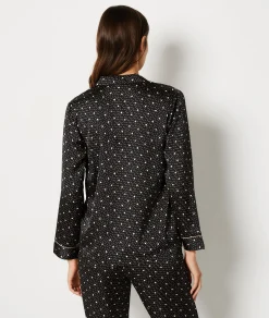 Etam Polka Dot Satin Nightshirt IMPFDBLACK Clearance
