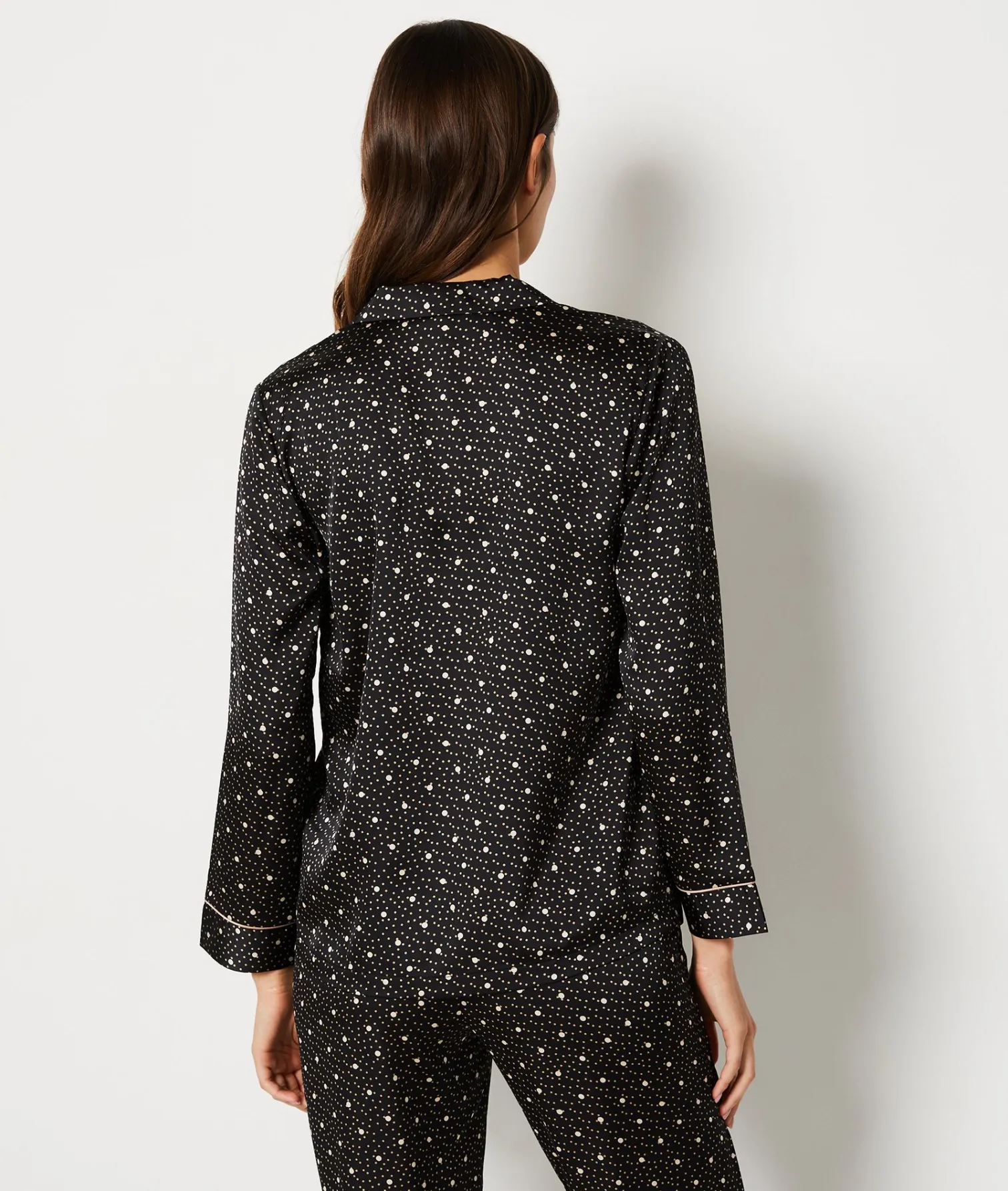 Etam Polka Dot Satin Nightshirt IMPFDBLACK Clearance