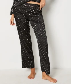 Etam Polka Dot Satin Pyjama Trousers IMPFDBLACK Clearance