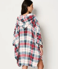 Etam Poncho à carreaux ECRU Fashion