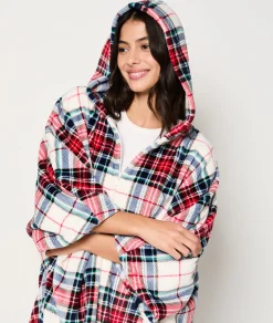 Etam Poncho à carreaux ECRU Fashion