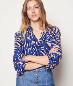 Etam Printed Blouse MARINEIMPFD Discount