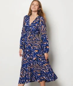 Etam Printed Maxi Dress MARINEIMPFD Online