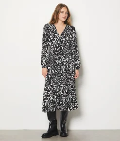 Etam Printed Maxi Dress IMPFDBLACK Flash Sale