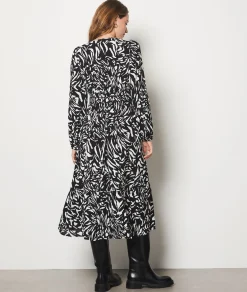Etam Printed Maxi Dress IMPFDBLACK Flash Sale