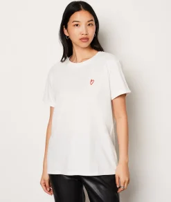 Etam Printed "Mon chéri" T-shirt in Cotton ECRU New