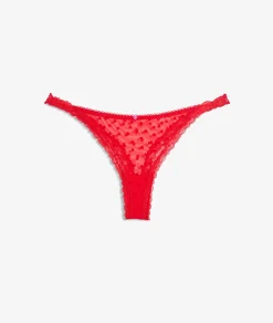 Etam Printed Tanga with Lace Details RED Store