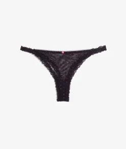 Etam Printed Tanga with Lace Details Gold New