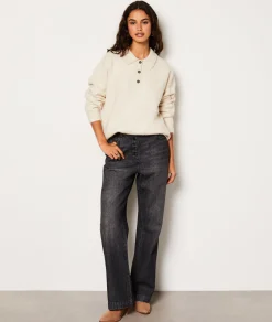 Etam Pull col boutonné ECRU Discount