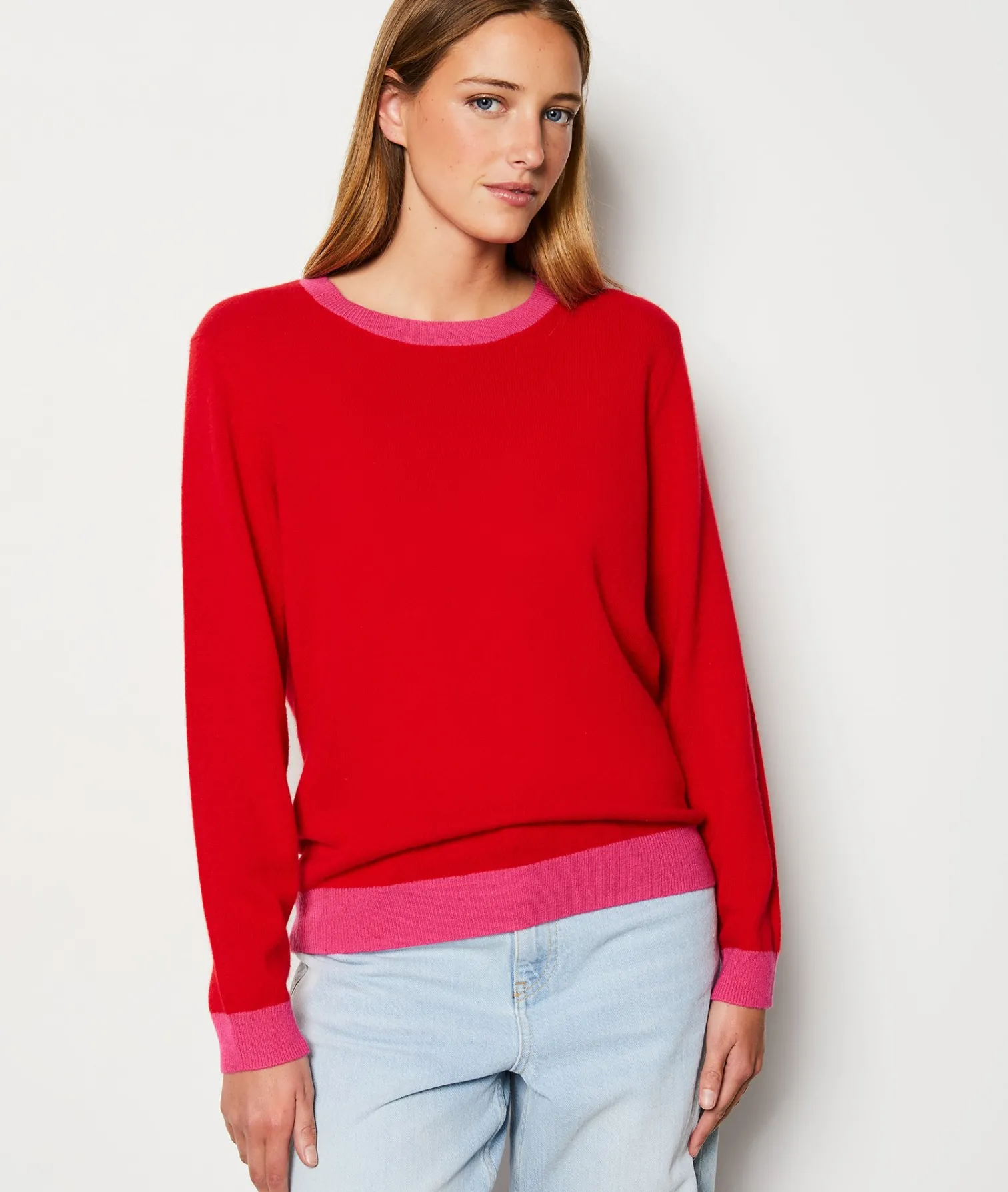 Etam Pull col rond ROUGE New