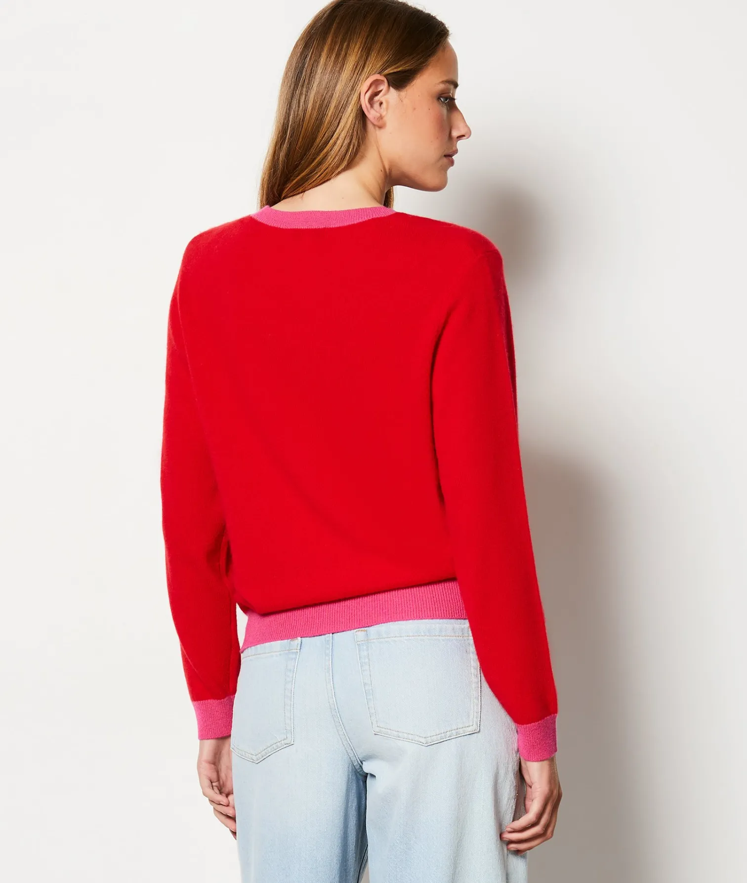 Etam Pull col rond ROUGE New