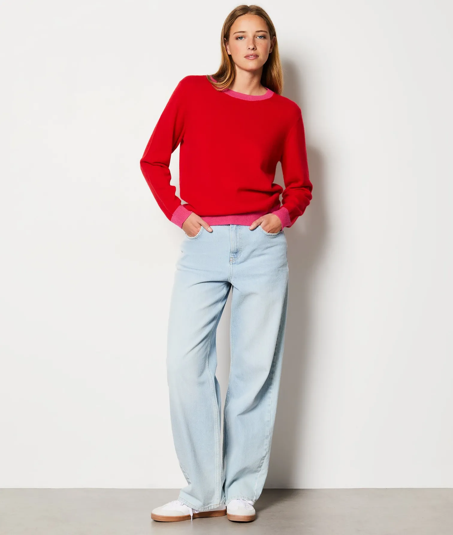 Etam Pull col rond ROUGE New