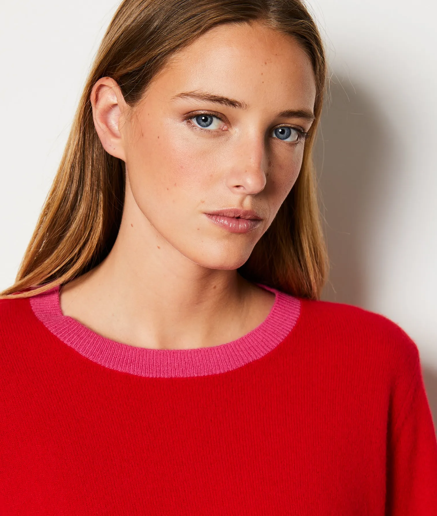 Etam Pull col rond ROUGE New