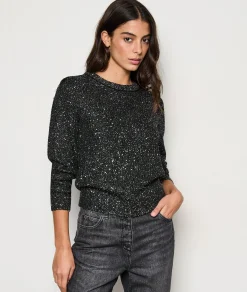 Etam Pull col rond à paillettes NOIR Flash Sale