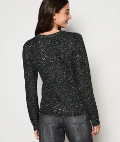 Etam Pull col rond à paillettes NOIR Flash Sale