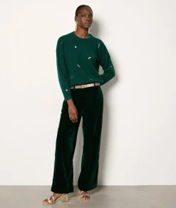 Etam Pull col rond brodé VERTSAPIN Flash Sale