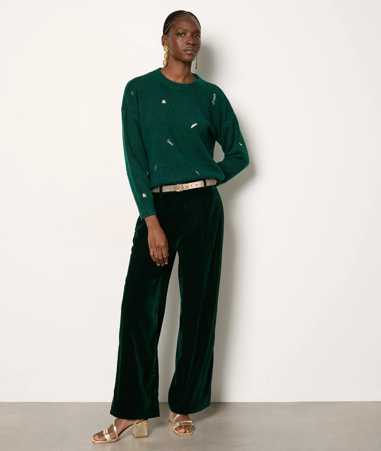Etam Pull col rond brodé VERTSAPIN Flash Sale