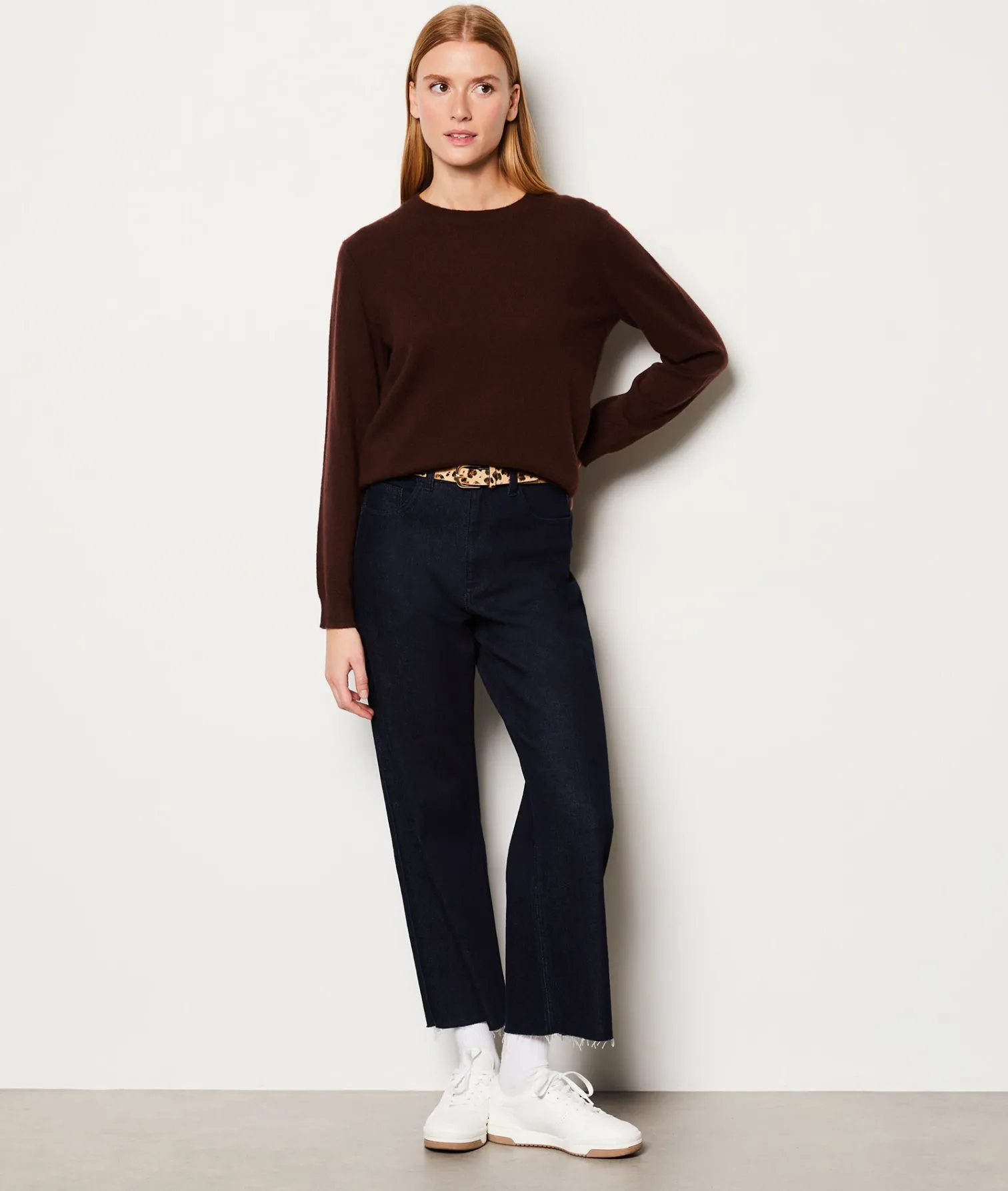Etam Pull col rond cachemire CHOCOLAT Outlet