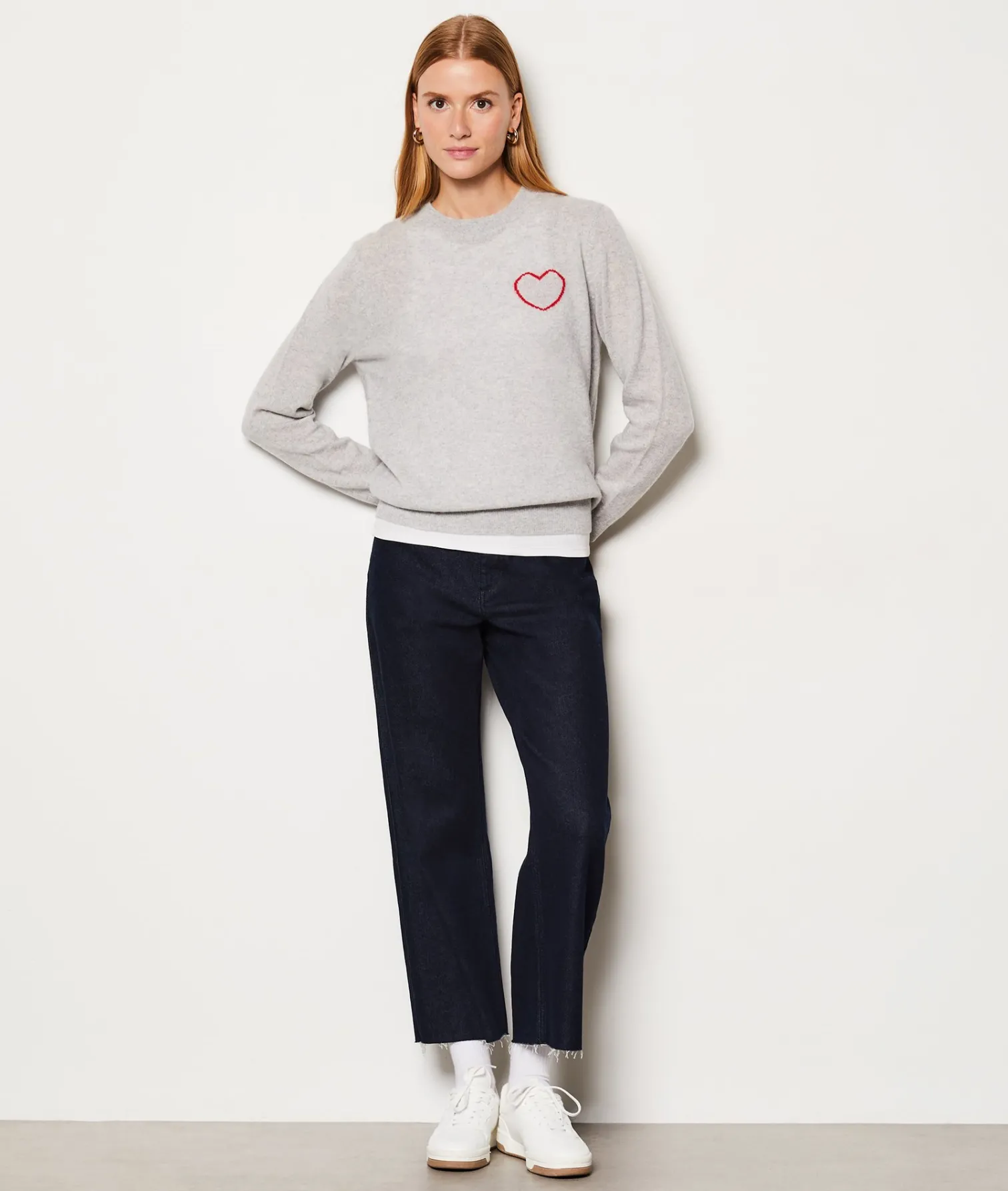 Etam Pull col rond cachemire détail cœur ARGENT Cheap