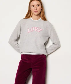 Etam Pull col rond cachemire Love ARGENT Cheap