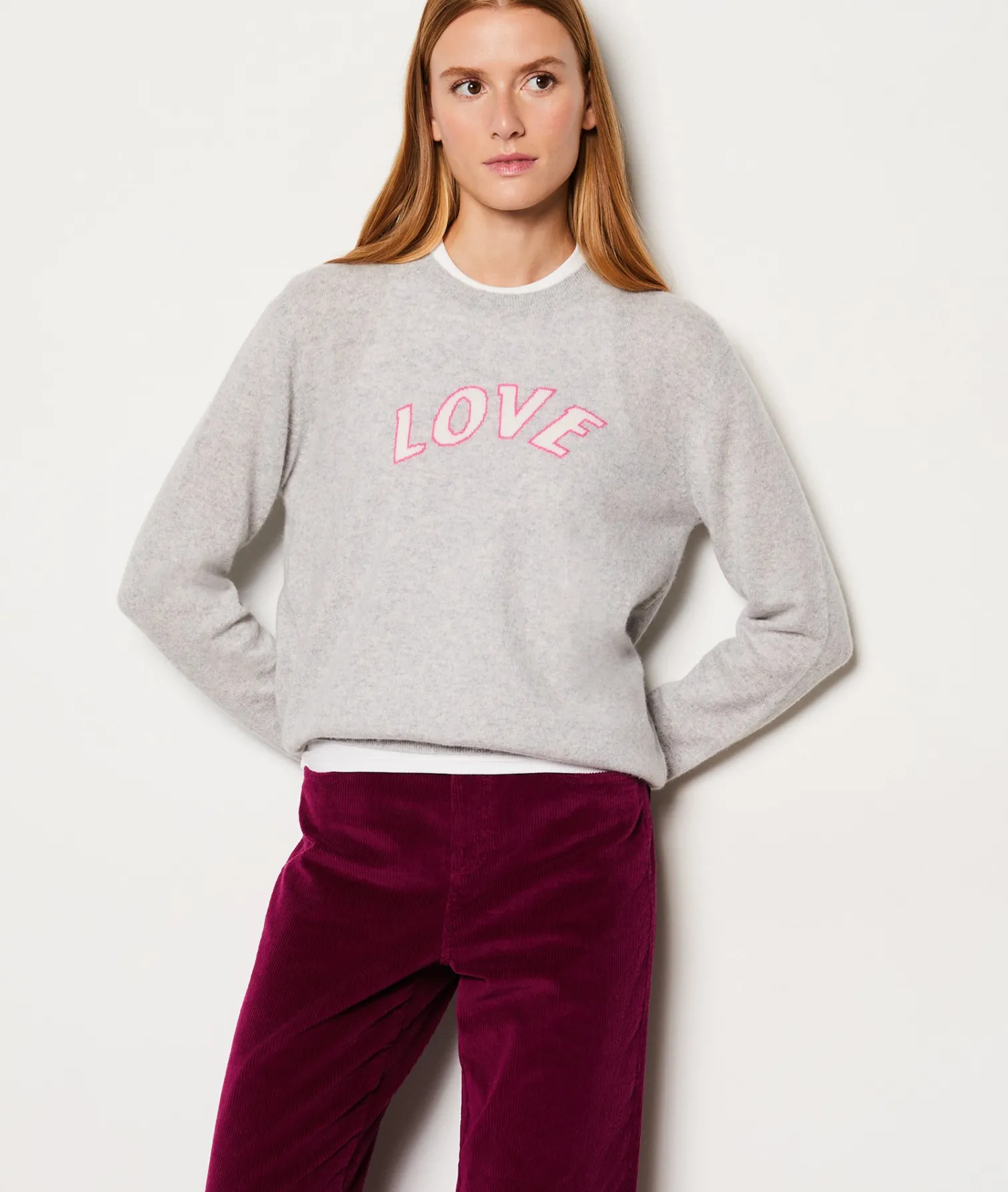 Etam Pull col rond cachemire Love ARGENT Cheap