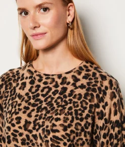 Etam Pull col rond cachemire léopard MARRON Outlet