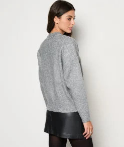 Etam Pull col rond détails strass GRIS Online