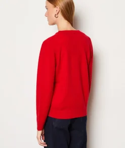 Etam Pull col V 100% cachemire ROUGE Flash Sale