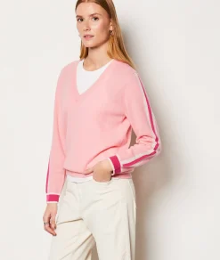 Etam Pull col V cachemire patch CORAIL Outlet