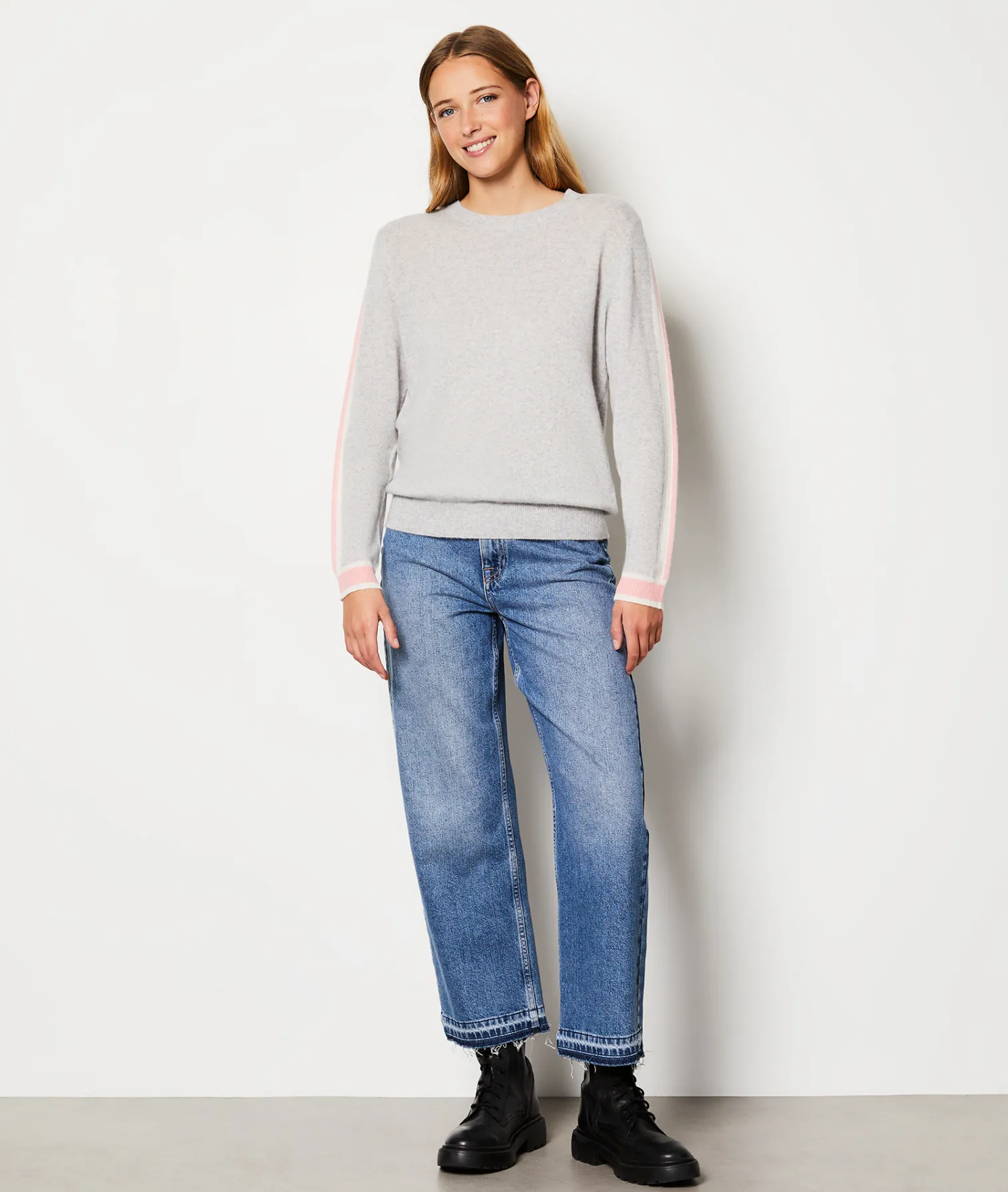 Etam Pull en 100% cachemire avec détails sur les manches GRISCLAIR Store